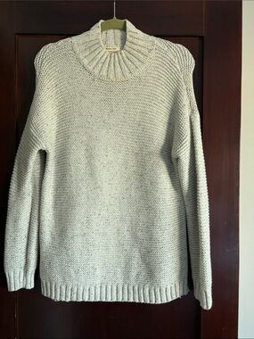 Marine Layer Cream Funnel Neck Knit Sweater